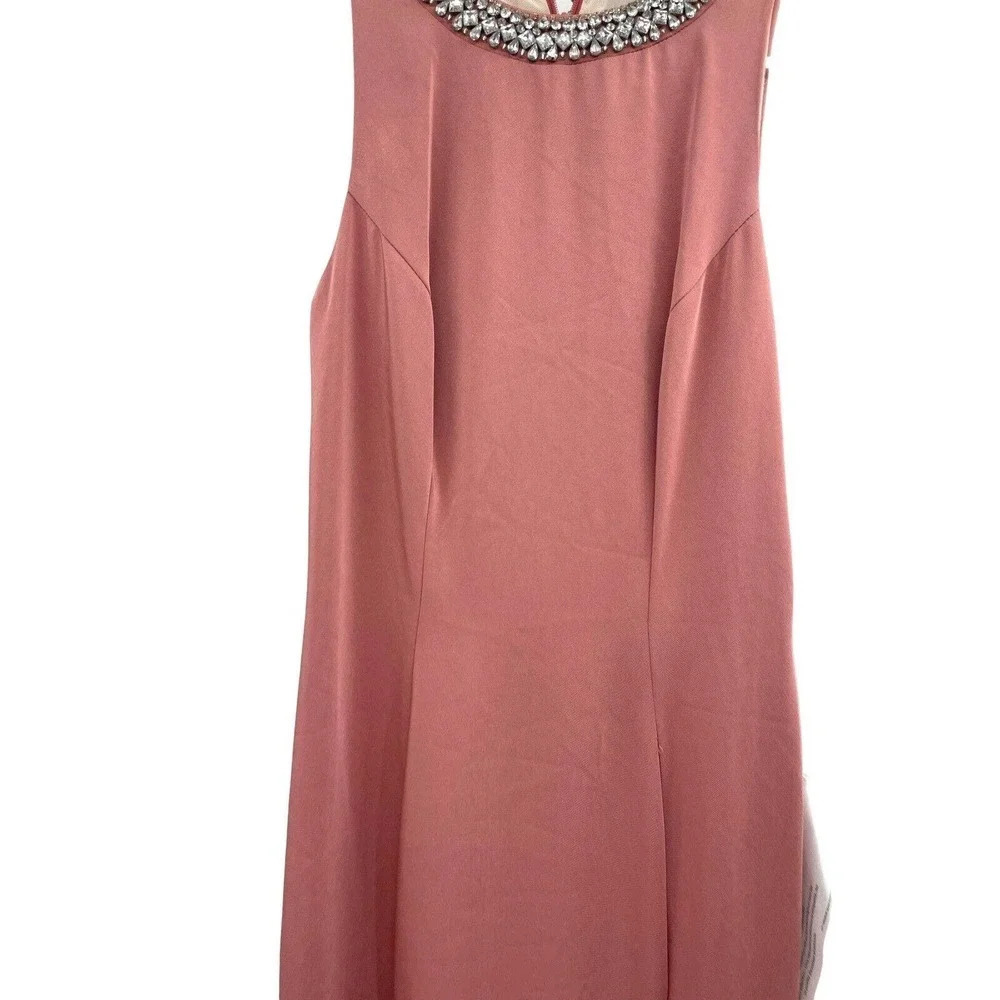 IEENA by MAC DUGGAL Gown Rose Pink Embellished Neck Trumpet Size US 0 - Picture 6 of 16